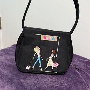 Chic Black Women's Bag with Fashionable Embroidery